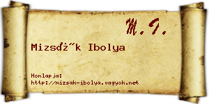Mizsák Ibolya névjegykártya